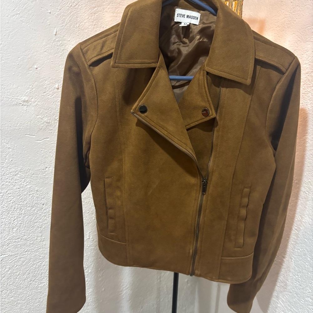 Steve Madden Women's Brown vegan  Leather Jacket NWOT